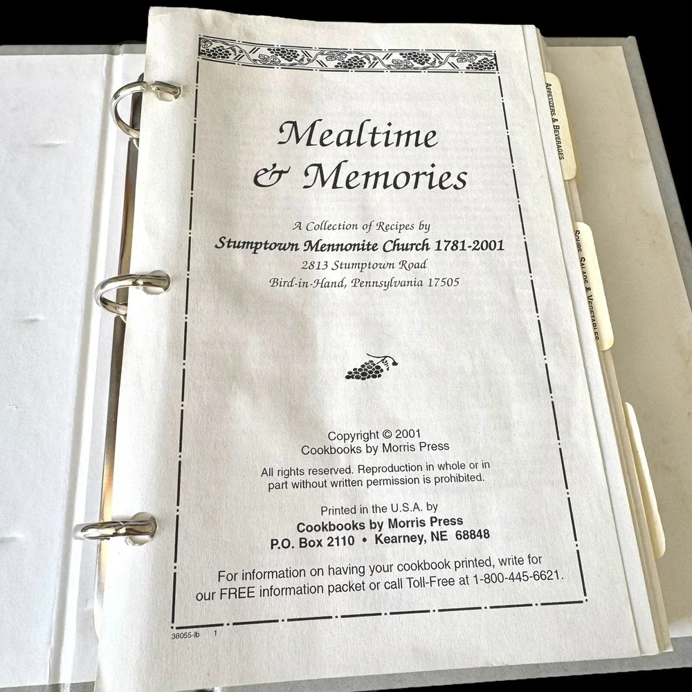 Mennonite Recipes Cookbook – Stumptown 2001 Community Church Vintage‎